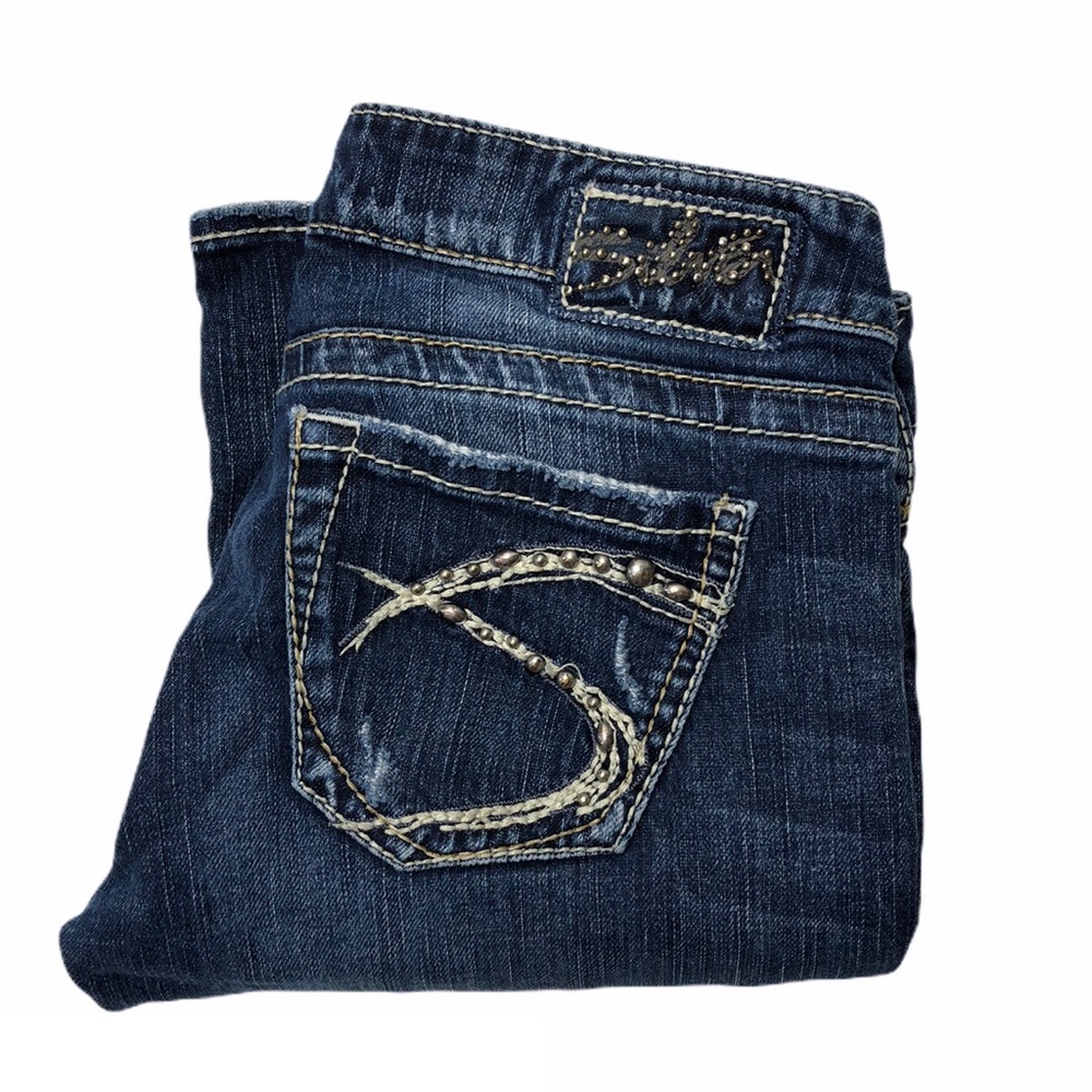 Silver Jeans Tuesday Distressed Boot Cut Jeans